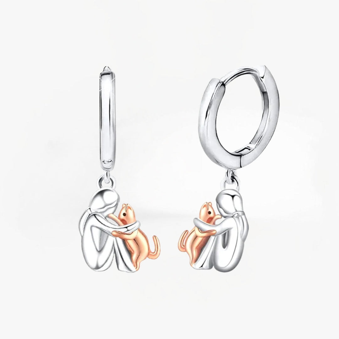 Lily™ – Kissa-ikoni-korvakorut (pyöreä lukko)
