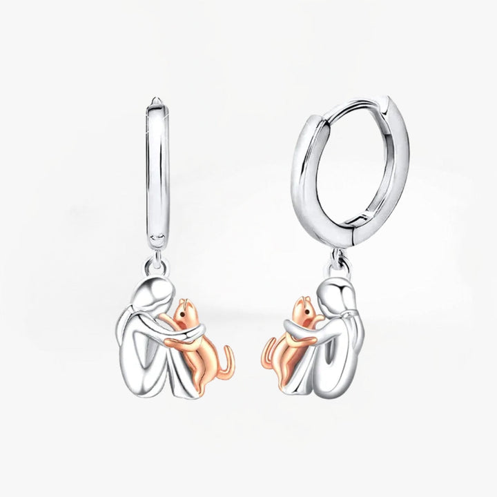 Lily™ – Kissa-ikoni-korvakorut (pyöreä lukko)