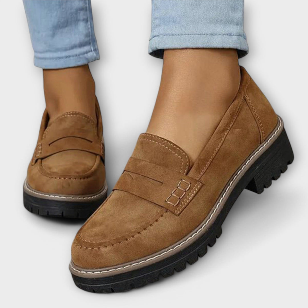 Kristýna Elegantní Mokasíny Klasické Městské Semišové